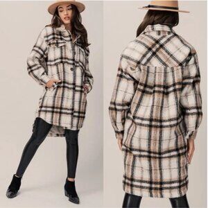 NWT Dreaming Of Plaid Oversized Jacket Size Small